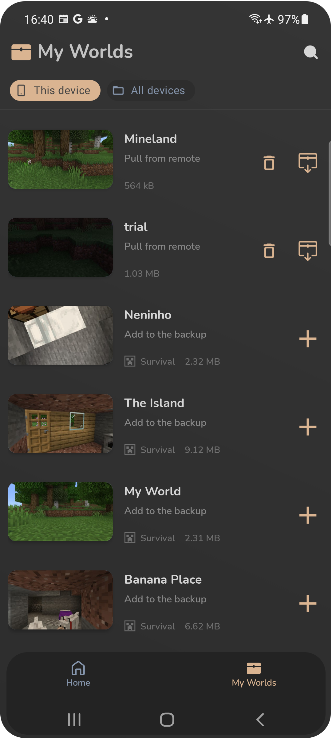 Backup Chest - Protect your Minecraft PE worlds and creations